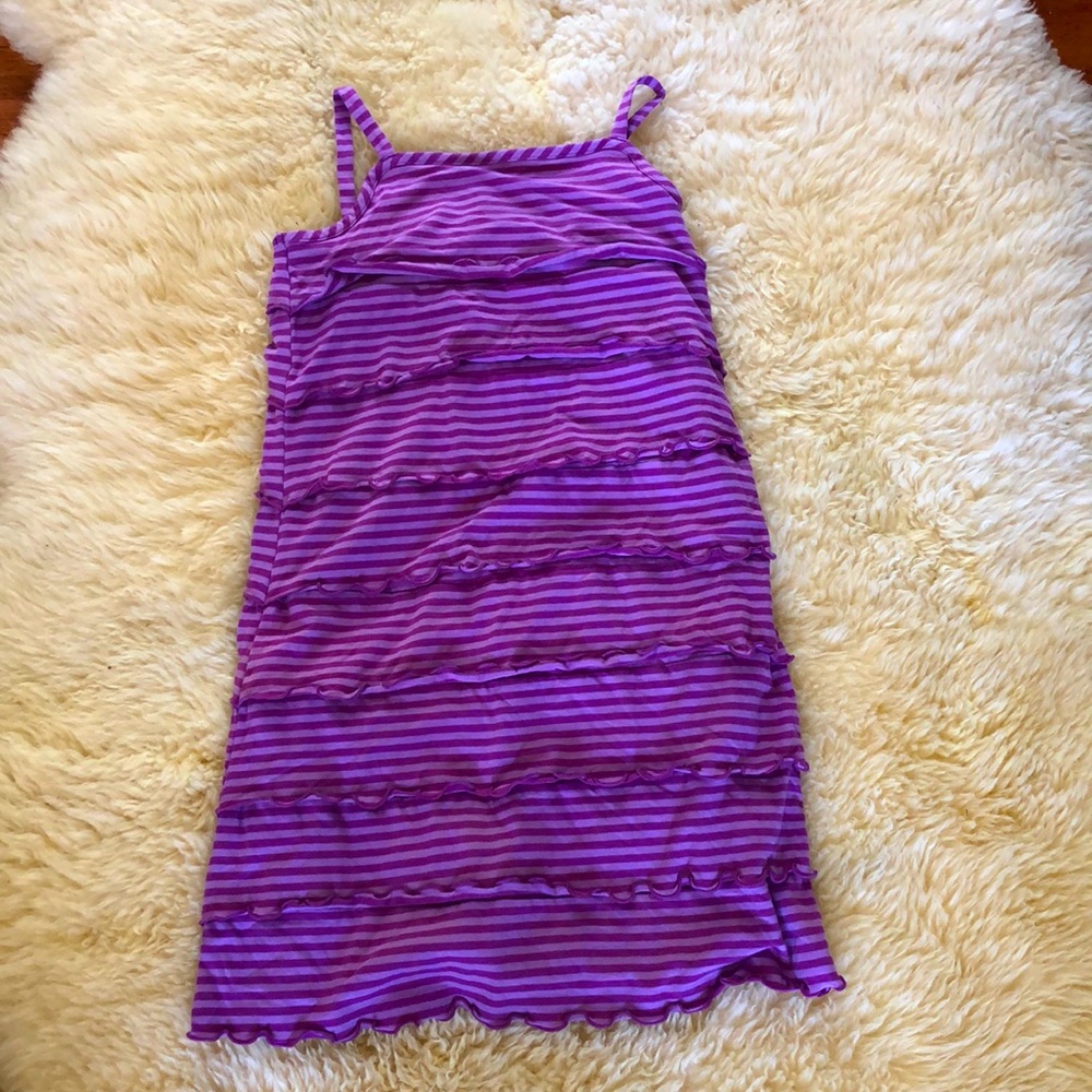 Hanna Andersson Purple Striped Summer Cotton Dress- New!